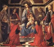 The Madonna and Child Enthroned,with SS.Mary Magdalen,Catherine of Alexandria,John the Baptist,Francis,and Cosmas and Damian Botticelli